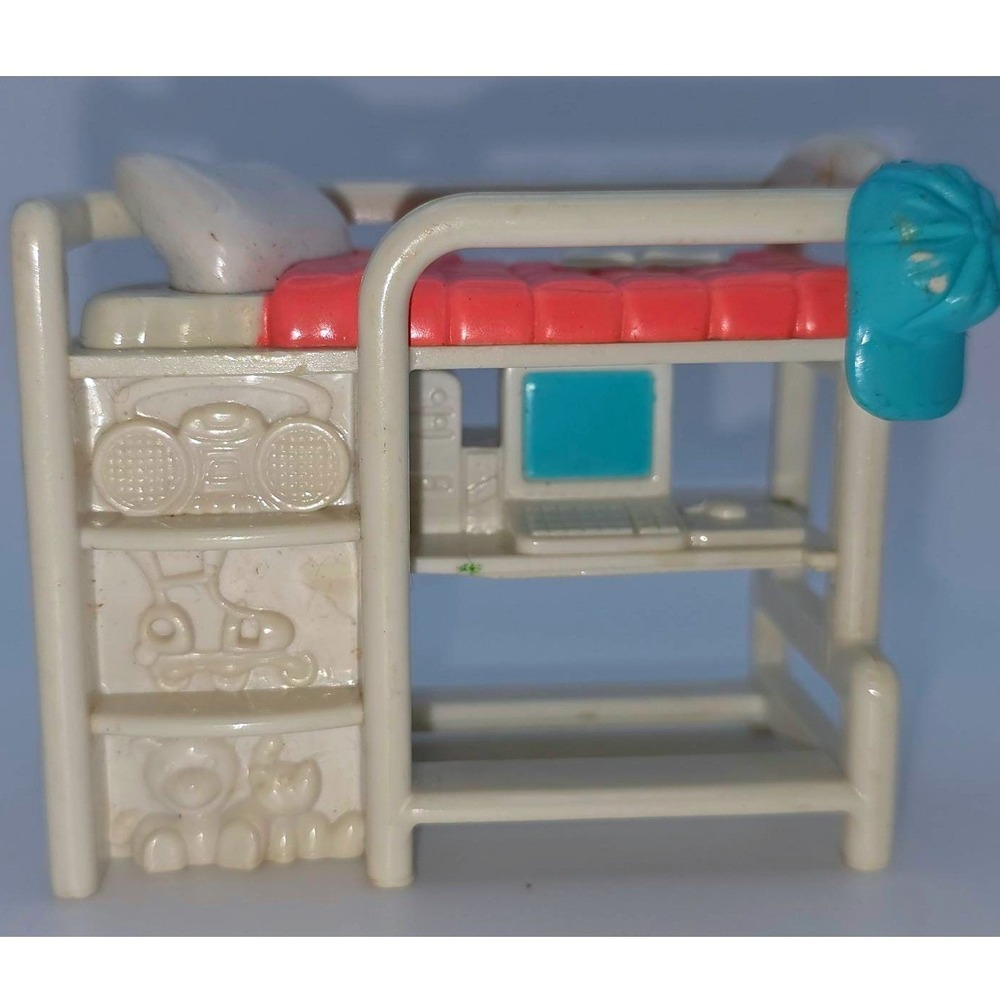 Fisher Price Sweet Streets Bunk Bed OS Cream Pink‎ Fair Vintage Accessory